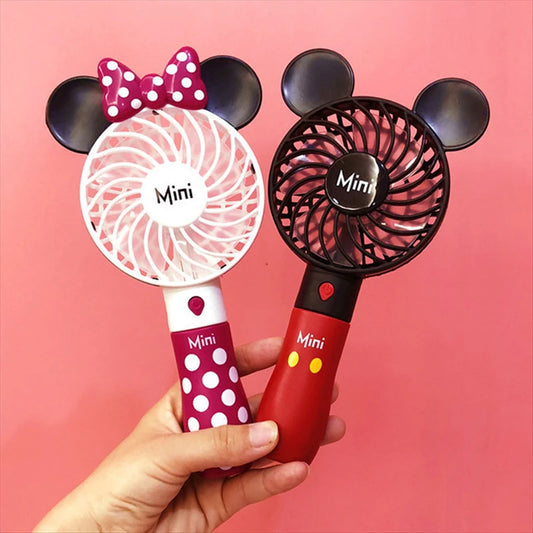 Disney Outdoor Portable Cartoon Kawaii Mickey Usb Fan Air Cooler Travel Mini Handheld Fan Lithiums Battery Rechargeable Toys