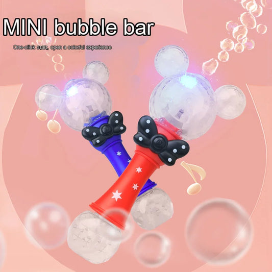 Miniso Cartoon Mickey Mouse Automatic Blowing Bubble Stick Lighting&music Waterproof Toy For Kids Girl toy Gifts