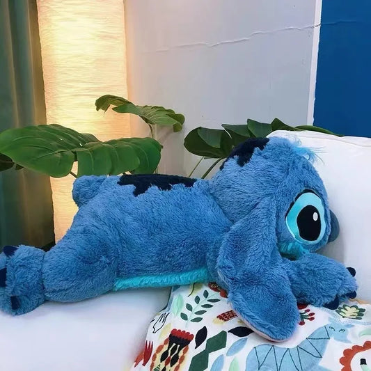 45/60/80cm Stitch Doll Disney Plush Toys Lilo&Stitch Plush Stuffed Doll Soft Pillow Prone Posture Dark/Light Blue Cute Toy Gifts